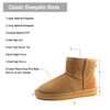 Customizable Classic Cow Suede Leather Winter Warm Short Australia Sheepskin Shearling Snow Boots for Women