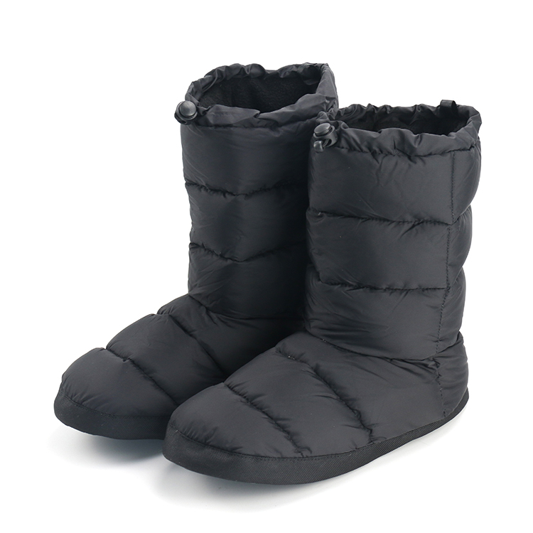 Custom Winter Warm Waterproof Camping Down Feather Indoor Slippers Boots for Women Men