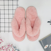 Wholesale Soft Cozy Thong Home Plush Flip Flops Soft Non Slip Indoor House Fluffy Faux Fur Slides Slippers for Women