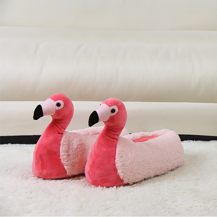 Lovely Winter Warm Soft One Size House Home Plush Animal Cute Flamingo Slippers