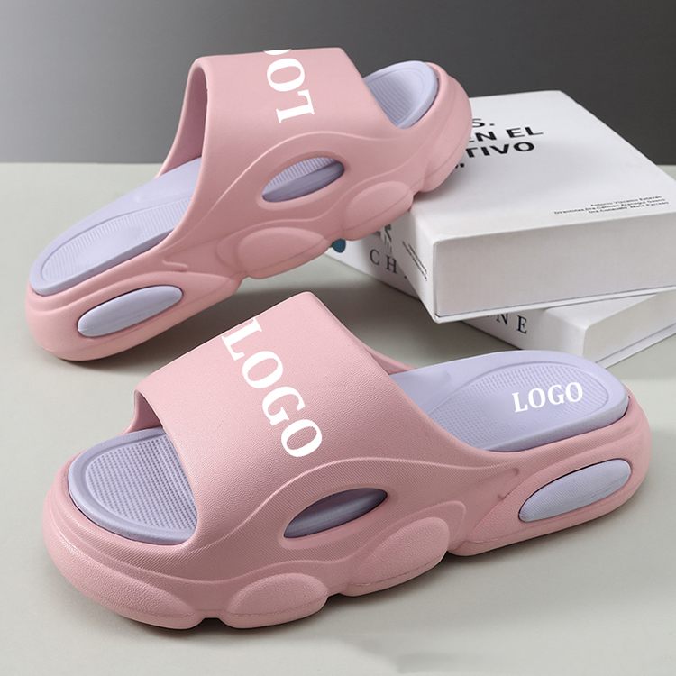 Unisex Thick Sole Platform Printed Slides Slippers EVA Soft Bathroom Beach Sandals Slippers
