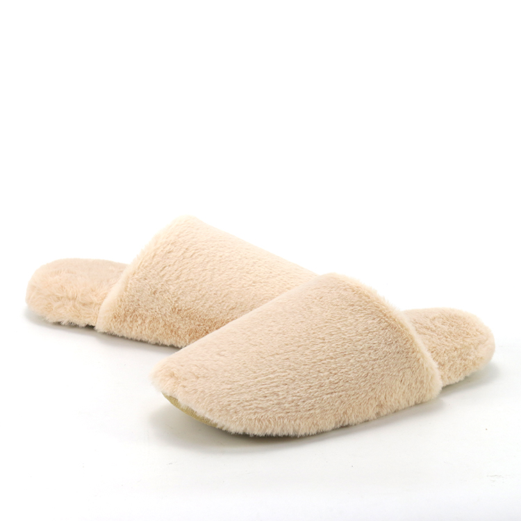 Custom Indoor Fluffy Furry Short Plush Home Bedroom Slippers
