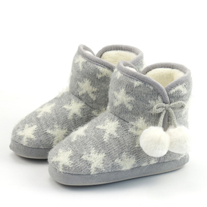 Custom Soft Comfy Cute Pom Pom Star Slipper Indoor Boots
