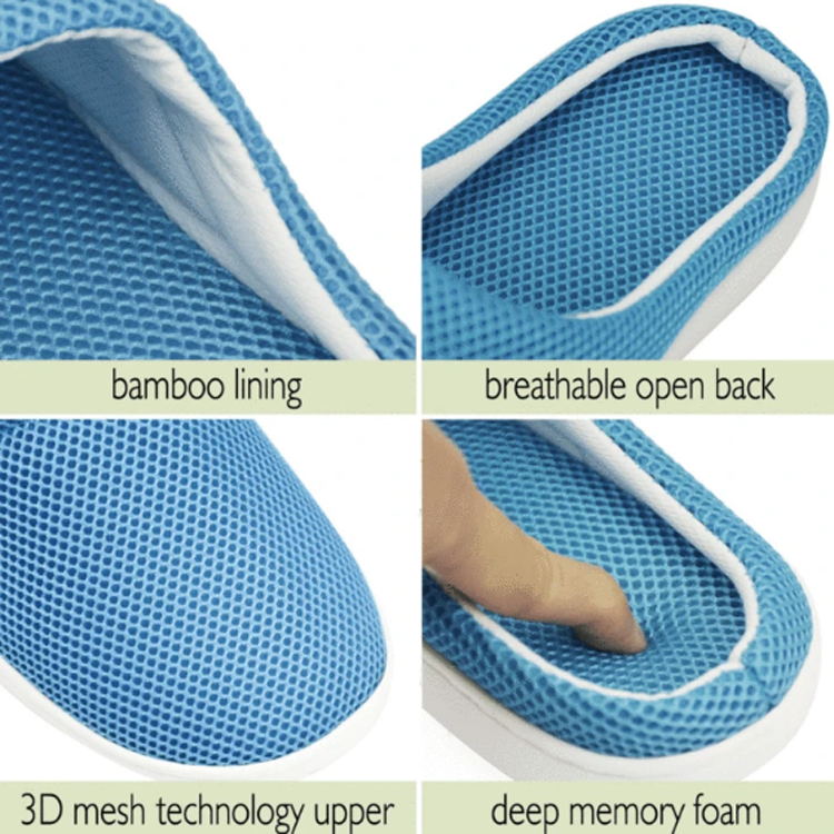 Breathable Home Bamboo Anti Fatigue Lady Memory Foam Relax Mens Gel Indoor Slippers for Foot