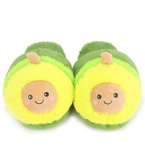 Custom Winter Warm Cute Plush Animal Sleepers Woman Avocado Slippers