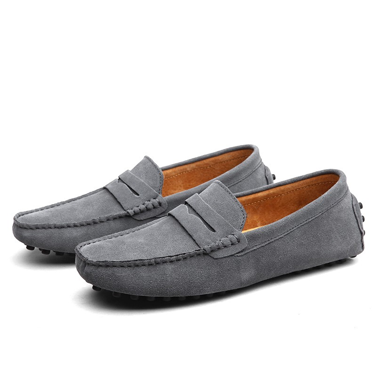 Classic Original Suede Leather Penny Loafers Slip On Flats Male Moccasins Casual Shoes Men