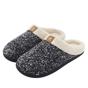 Cozy Memory Foam Fuzzy Wool Like Plush Fleece Lined House Shoes Ladies Indoor Outdoor Winter Slippers for Women 