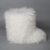 Custom Women Winter Warm Fluffy Fuzzy Faux Sheepskin Fur Outdoor Snow Ankle White Fur Boots