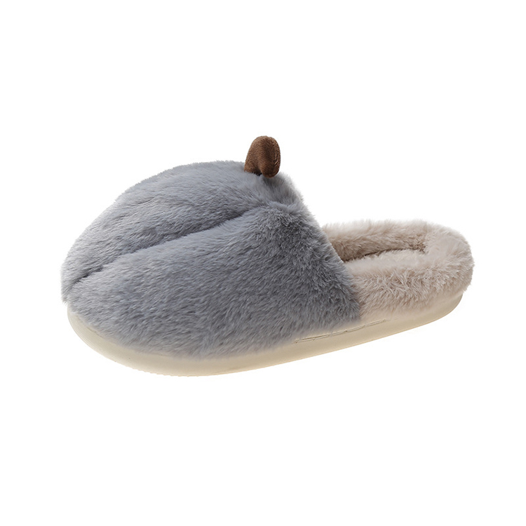 Halloween New Arrival Women Indoor Outdoor Closed Toe Fluffy House Pumpkin Plush Slippers
