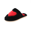 Women Closed Toe Fluffy Fur Heart Pink Fur Slippers