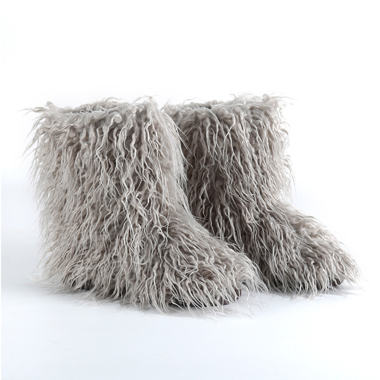 Wholesale Fluffy Fuzzy Fashion Fur Winter Warm Indoor Outdoor Ankle Snow Boots