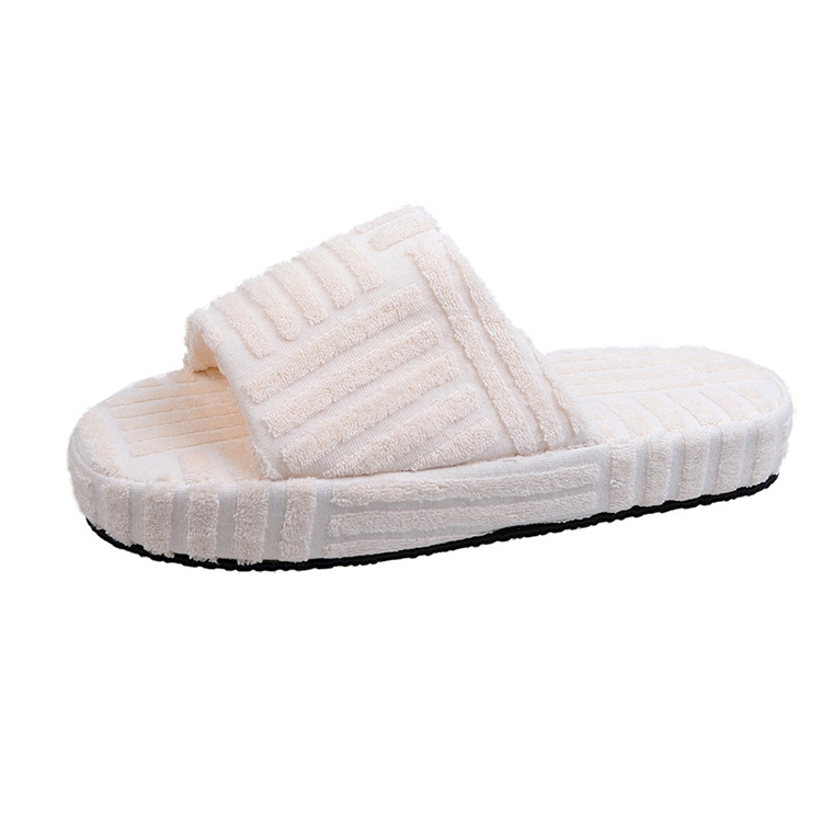Custom Women Warm Soft Famous Toweling Slides Fashion Luxury Green Terry Towel Slippers