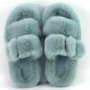 Women Soft Comfy Fashion Luxury Two Strap Faux Mink Fur Slippers