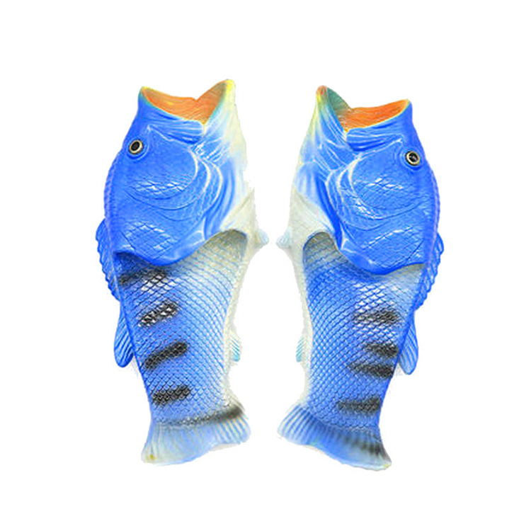  Fishes Funny Beach Slippers Men 24-47 New Summer Family Creative Type Soft-soled Flat Sandals